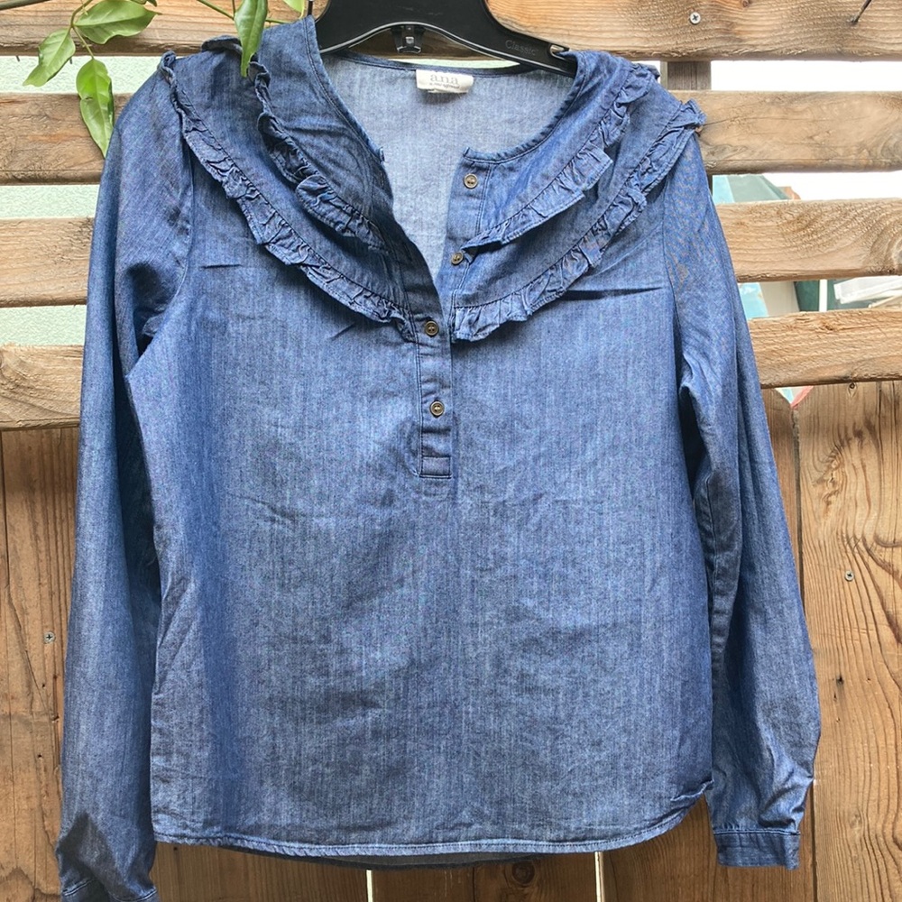 a.n.a denim blouse like new